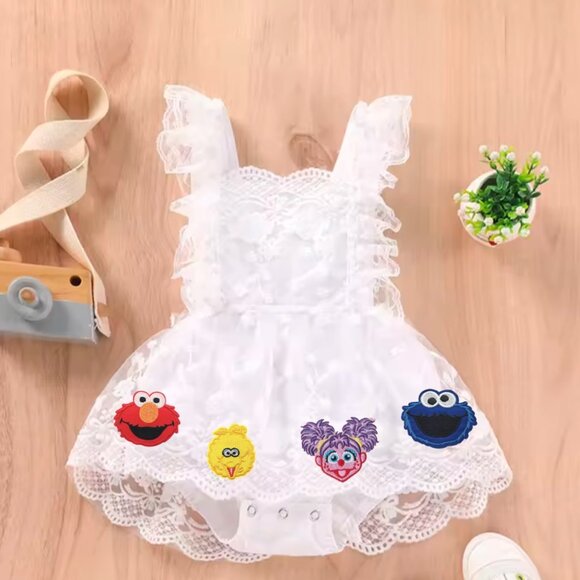 Elmo Dress Elmo First Birthday Romper Clothes Sesame Street outfit Jumpsuit